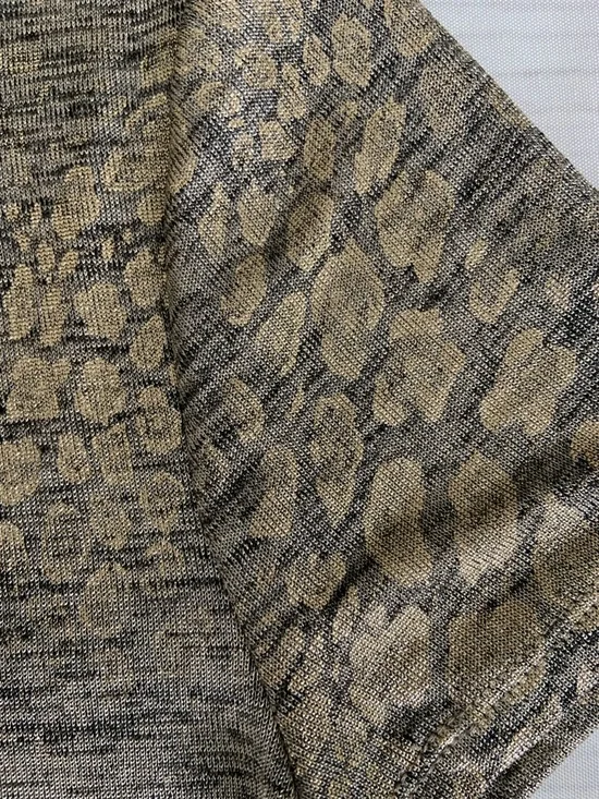 White House Black Market Metallic Gold, Black and Gray V-Neck Top - Picture 3 of 6